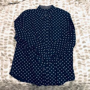 American Eagle Polka Dot Oxford